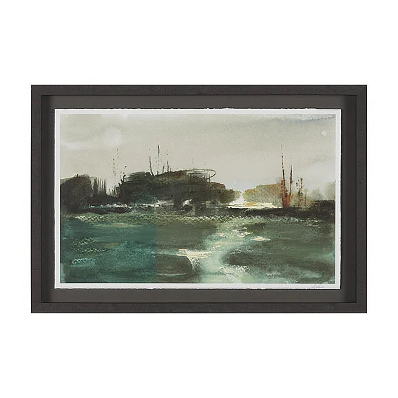 Mercana Morning Calm by Mercana Studio Hand Embelished Framed Artwork Matted under Glass 15938