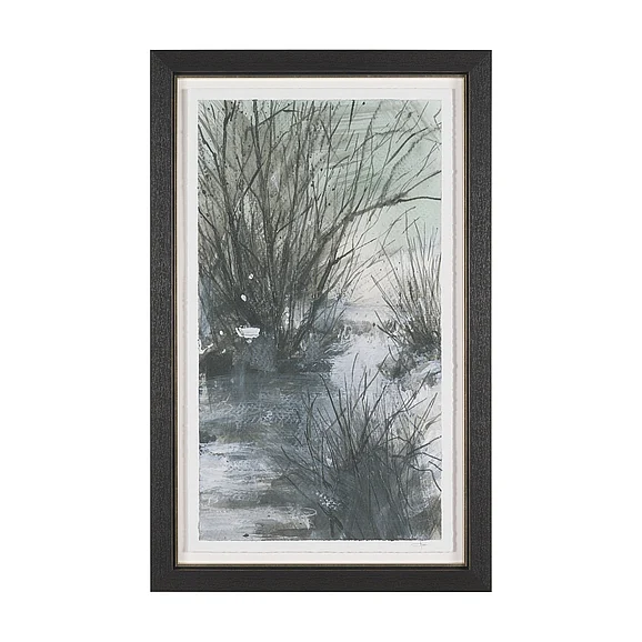 Mercana Brook and Willows I by Mercana Studio Hand Embelished Textured Framed Artwork Matted under Glass 15941
