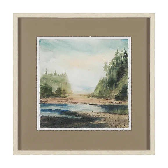 Mercana Shoreline Beauty I by Mercana Studio Hand Embelished Framed Artwork Matted under Glass 15994