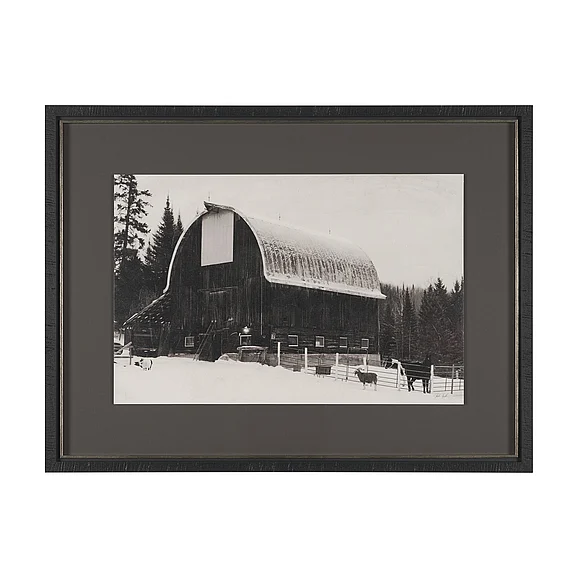 Mercana The Farm by Deborah Revell Hand Embelished Textured Framed Art Print Matted under Glass 15974