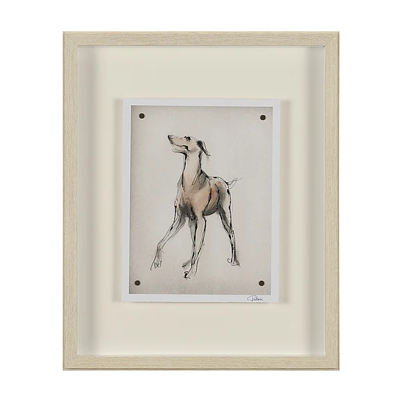 Mercana Playful Pup II by Mercana Studio Hand Embelished Framed Artwork Matted under Glass 15988