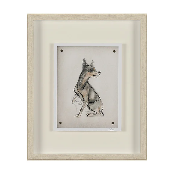 Mercana Playful Pup IV by Mercana Studio Hand Embelished Framed Artwork Matted under Glass 15990