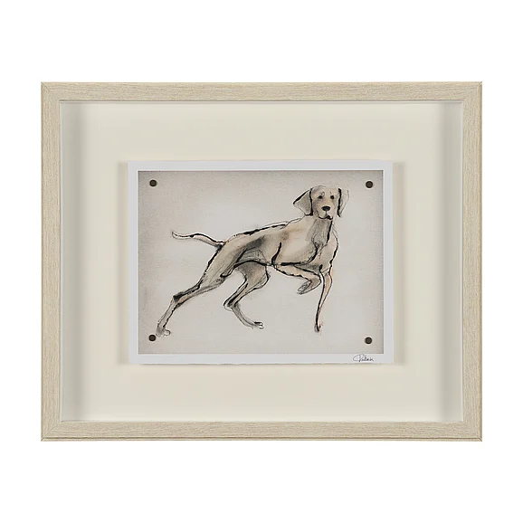 Mercana Playful Pup V by Mercana Studio Hand Embelished Framed Artwork Matted under Glass 15991