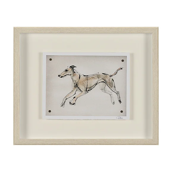 Mercana Playful Pup VI by Mercana Studio Hand Embelished Framed Artwork Matted under Glass 15992