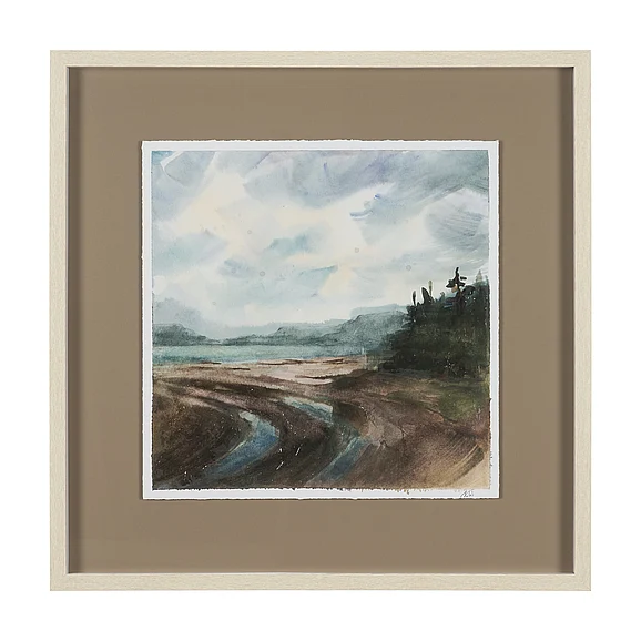 Mercana Shoreline Beauty II by Mercana Studio Hand Embelished Framed Artwork Matted under Glass 15995