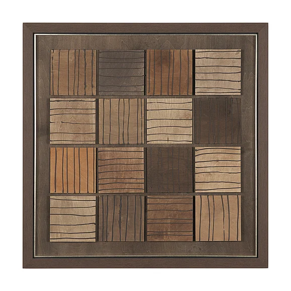 Mercana Timber Mosaic II by Mercana Studio Handmade Original Framed Artwork Matted 16000