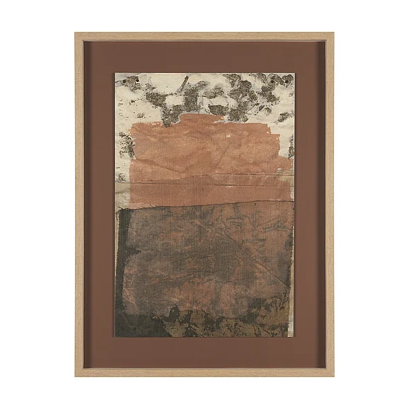 Mercana Textural Echo - Patina by Kristine Hegre Hand Embelished Textured Framed Artwork Matted under Glass 16035
