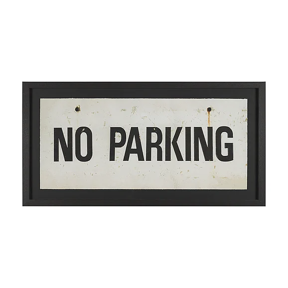 Mercana No Parking LG by Mercana Studio Hand Embelished Textured Framed Artwork Matted under Glass 16041