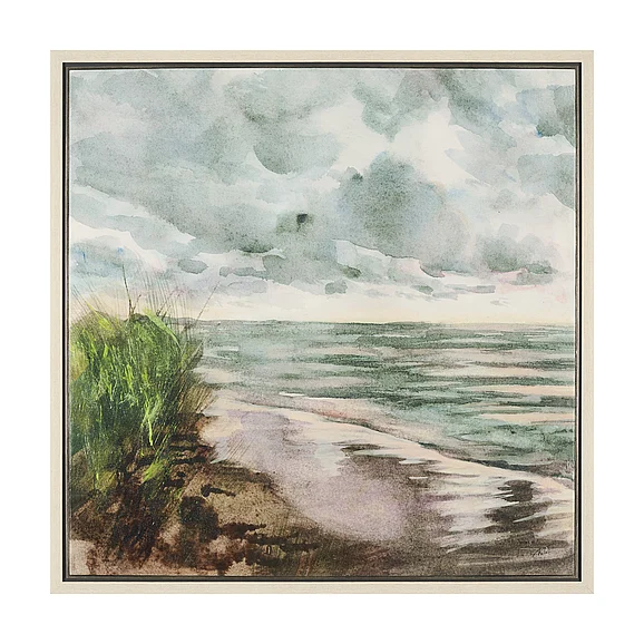 Mercana Beach View I by Mercana Studio Hand-Embellished Textured Framed Canvas Artwork 102741-FL