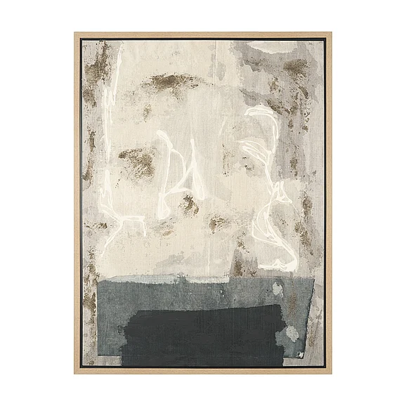 Mercana Textural Echo - Ash by Kristine Hegre Hand-Embellished Textured Framed Canvas Artwork 102749-FL