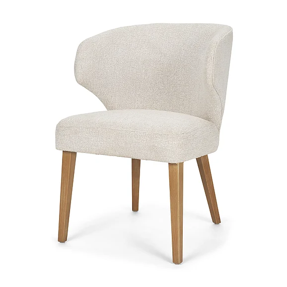 Mercana Niles 22.5L x 24.5W x 32H Cream Fabric Seat W/ Med Brown Wooden Legs Wingback Dining Chair (G520-4A) 71265