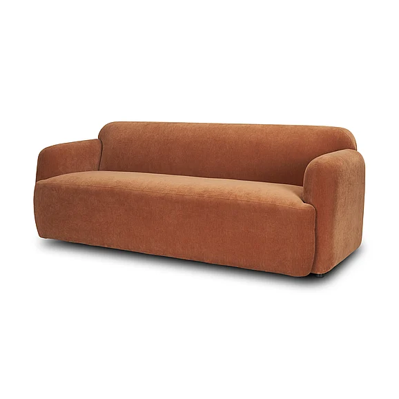 Mercana Saga Stonewashed Rust Chenille Fabric 3 Seater Sofa 71195 PROMO