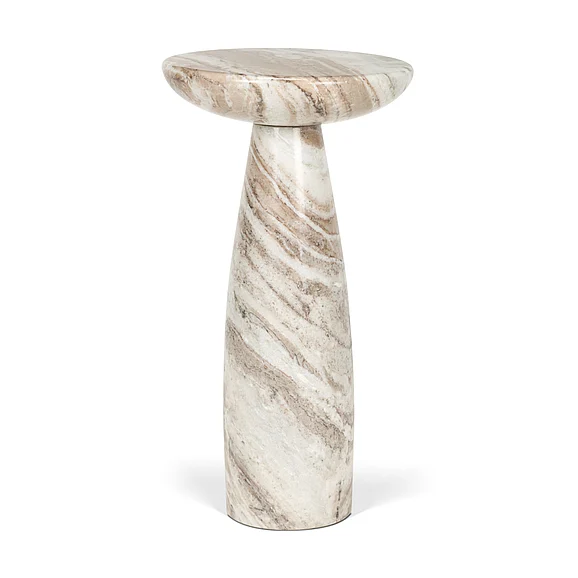 Mercana Bellancia Rosa Pink Marble Pedestal Side Table 71396