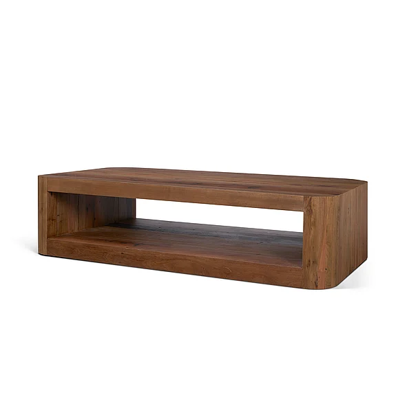 Mercana Dunmore Solid Wood Rectangular Open Shelf Coffee Table 71383