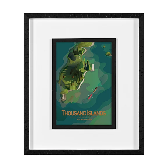 Mercana Thousand Islands GO (M) by Mercana Studio Framed Artwork Matted under Glass 16069