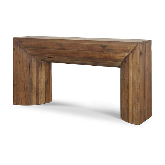 Mercana Vance Mid-Dark Brown Rounded Console Table 71408