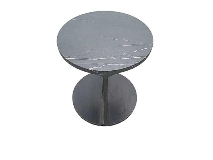 Mercana Forma Nero Black Marble Round Side Table 71400