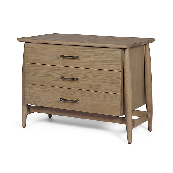 Mercana Hollis Gray-Brown Wood 3-Drawer Closed Nightstand 71322