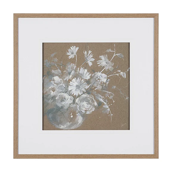 Mercana Fresh Flowers II by Mercana Studio Hand-Embellished Framed Artwork Matted under Glass 16114