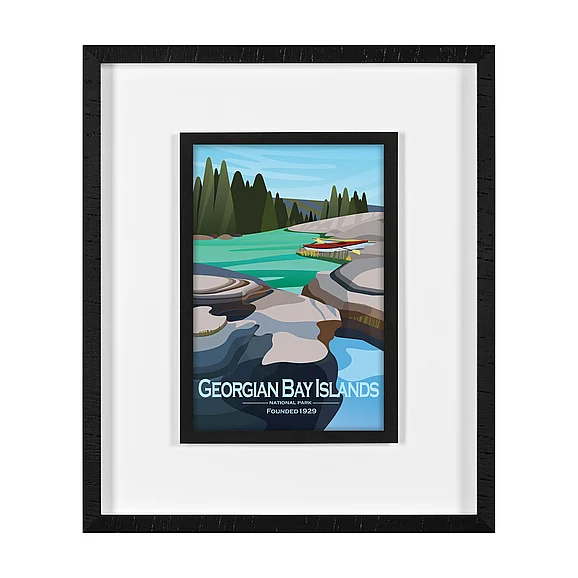 Mercana Georgian Bay Islands GO by Mercana Studio Framed Artwork Matted under Glass 16080
