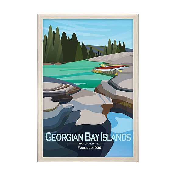 Mercana Georgian Bay Islands GO by Mercana Studio Framed Artwork Matted under Glass 16082
