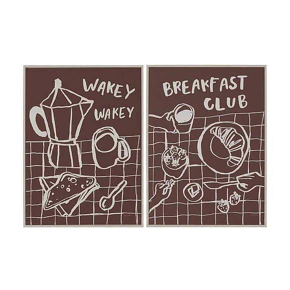 Mercana Breakfast Doodles(Set 2) by Jenaya Jackson Hand-Embellished Texture Frame Artwork Matted under Glass 16132