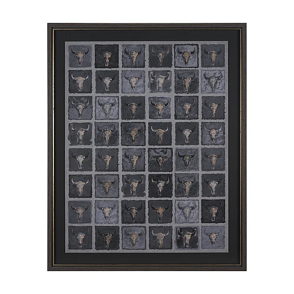 Mercana Forty-Eight by Natalia Boychenko-Tariq Hand-Embellished Textured Framed Artwork Matted under Glass 16139