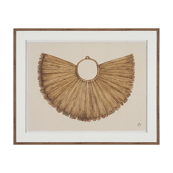 Mercana Papua Necklace I by Mercana Studio Hand-Embellished Textured Framed Artwork Matted under Glass 16143