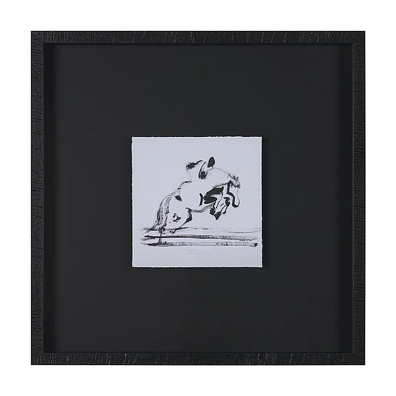 Mercana Galloping Gracefully by Santhosh ch Hand-Embellished Framed Artwork Matted under Glass 16151