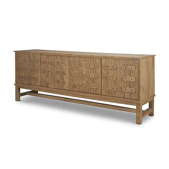 Mercana Truss Cool Brown Wood 4 Door Closed Sideboard 71414