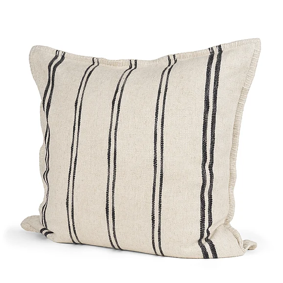 Mercana Liv 22x22 Cream w/ Black Stripes Decorative Pillow Cover 71437