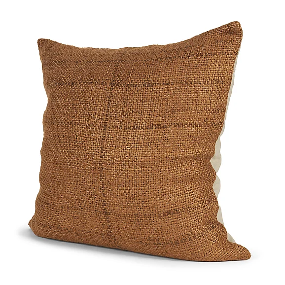 Mercana Lowen 22x22 Square Copper Rust Woven Decorative Pillow 71466