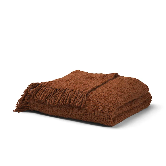 Mercana Kambal Copper Rust Woven Cotton Throw Blanket 71457