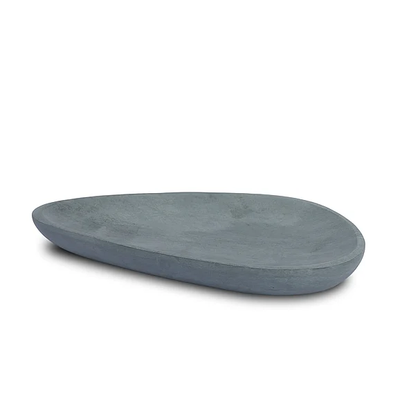 Mercana Tria Rounded Triangular Grey Marble Decorative Tray 71488