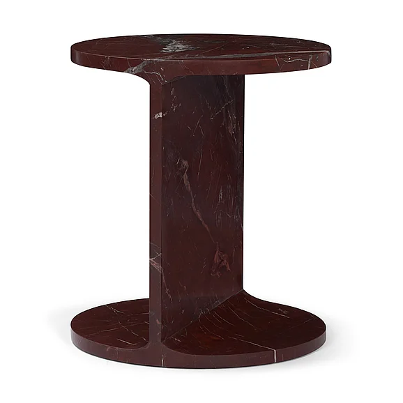 Mercana Forma Rosso Red Marble Round Side Table 71399