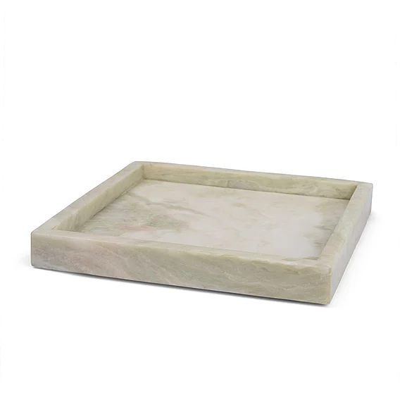 Mercana Stratus Gray Marble Square Decorative Tray 71486