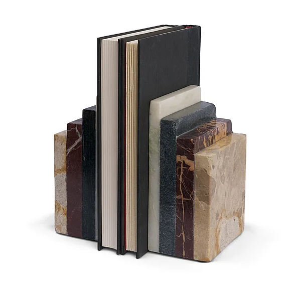 Mercana Corte Mixed Marble Stacked Bookends 71478
