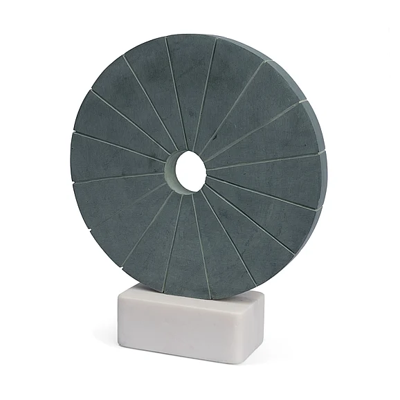 Mercana Orin Gray Marble Round Disc Decorative Object 71489
