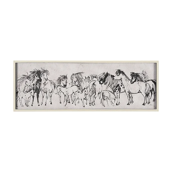 Mercana Pony Sketches II by Mercana Studio Hand-Embellished Framed Artwork Matted under Glass 16181