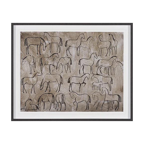 Mercana Buckskin by Mercana Studio Hand-Embellished Textured Framed Artwork Matted under Glass 16191