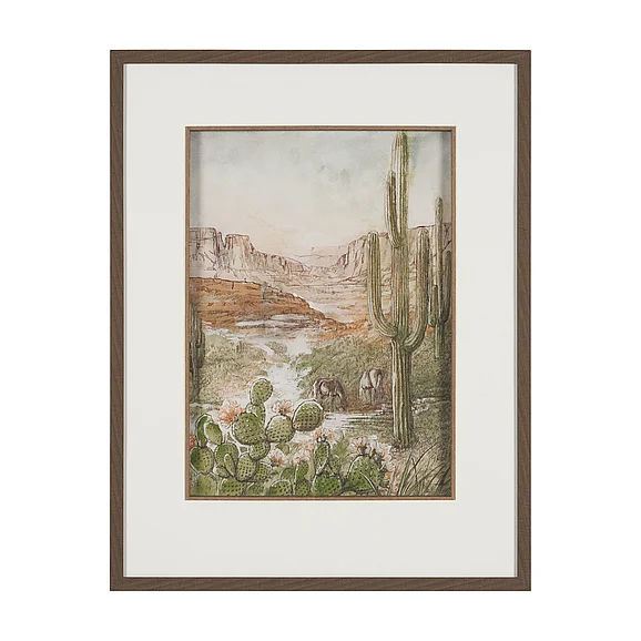 Mercana Red Rock Country III by Mercana Studio Hand-Embellished Framed Artwork Matted under Glass 16194