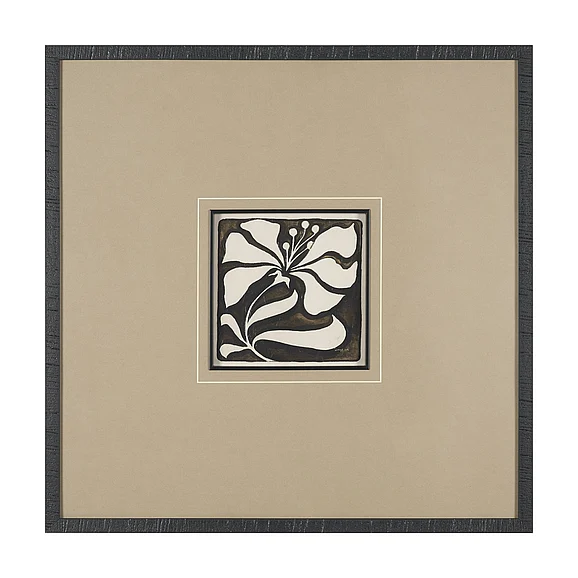 Mercana Spanish Tile Dark II by Mercana Studio Textured Framed Artwork Matted under Glass 16199
