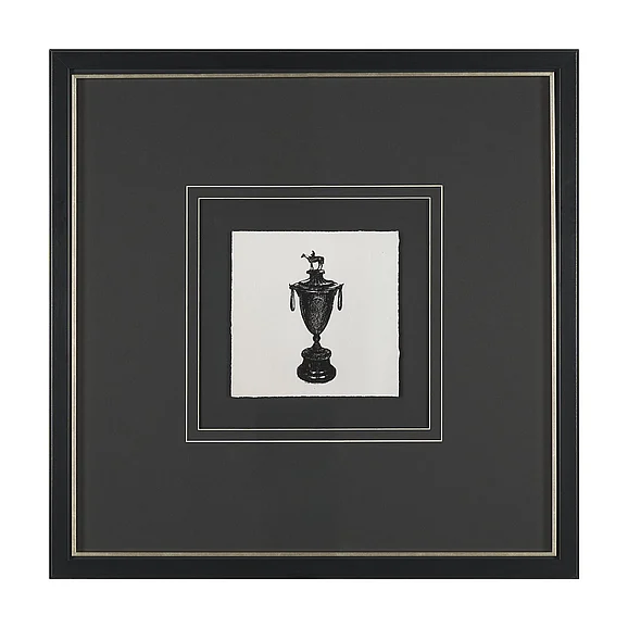 Mercana Equestrian Etching II by Mercana Studio Hand-Embellished Textured Framed Artwork Matted under Glass 16203