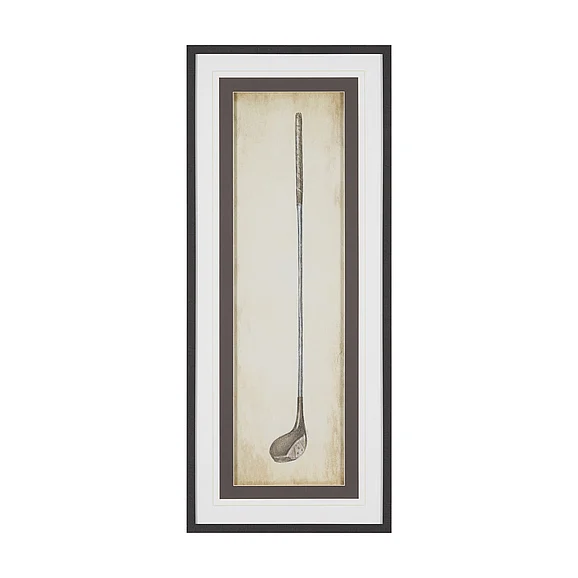 Mercana Vintage Golf Club I by Mercana Studio Hand-Embellished Textured Framed Artwork Matted under Glass 16224