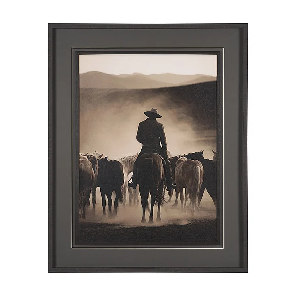 Mercana Western Horse Drive by Andreas Magnusson Textured FramedPhoto Print Matted under Glass 16252