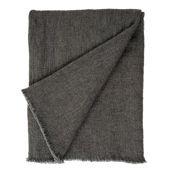 Mercana Selena Linen End of Bed Blanket, Dark Grey IN3192