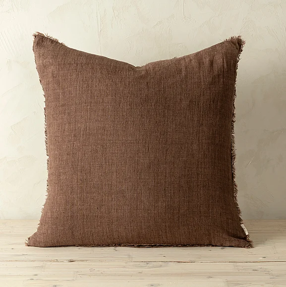 Mercana 24x24 Lina Linen Pillow Mocha Cover IN6041-C
