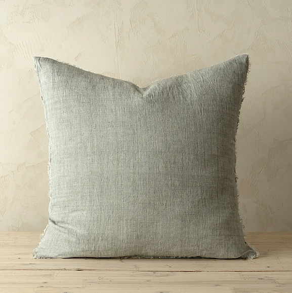 Mercana 24x24 Lina Linen Pillow Flint Grey Cover IN7075-C