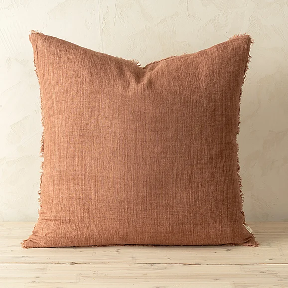 Mercana Lina 24x24 Linen Pillow Rooibos Cover w/Filler IN4817