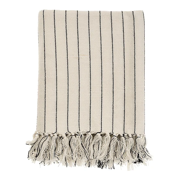 Mercana Pinstripe Hammam Bath Towel, Black IN1016
